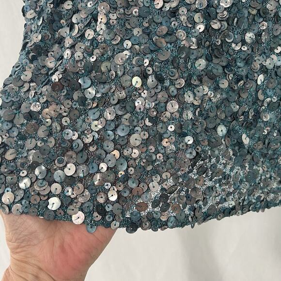 Carlisle Sequin Top Women’s Size 8 Teal Green Silver Evening Wear Fairy - Picture 6 of 11